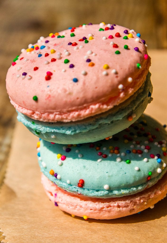 close up of macaroons