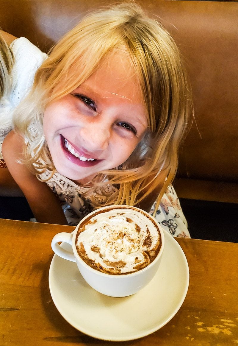 girl with hot chocolate