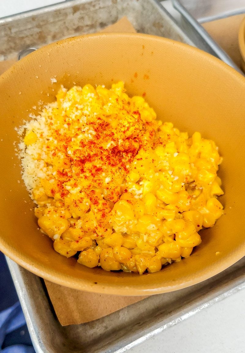 A side dish of corn