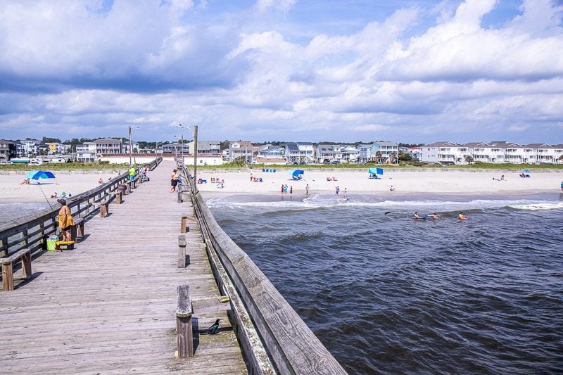 view of Holden Beach, from pier