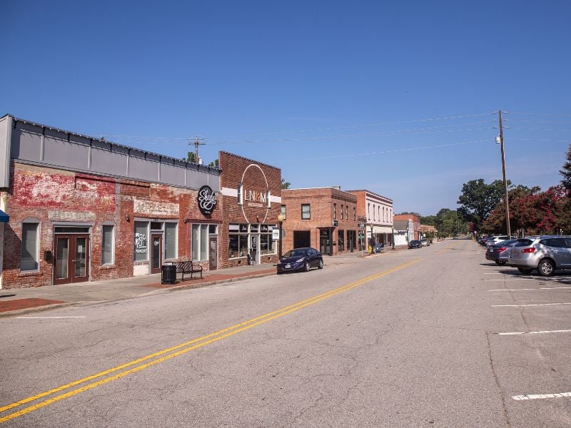 main street in downtown Garner, NC