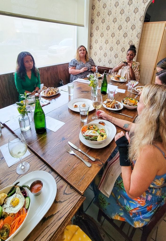 Group of women ennjoying dinner at Capital Club 16