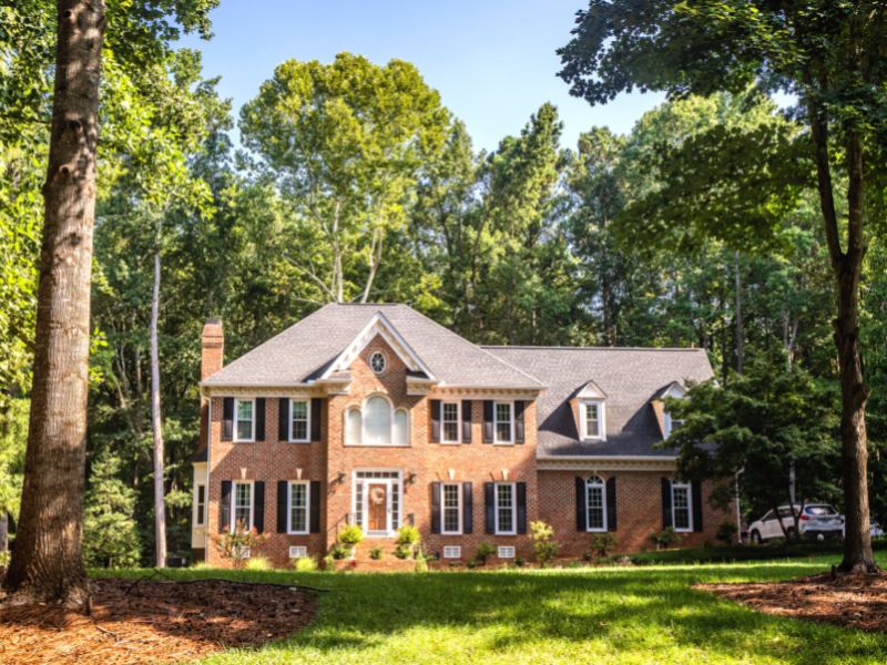 home in Wake Forest on wooded lot