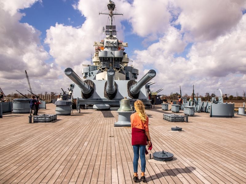 Girl onboard a navy war ship