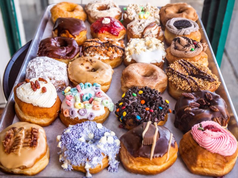 Donuts on display