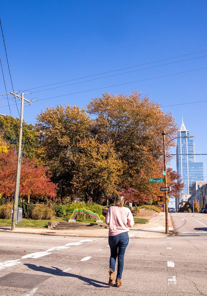 fall colors in downtown Raleigh