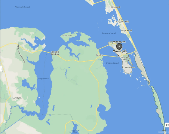 map showing roanoke island location