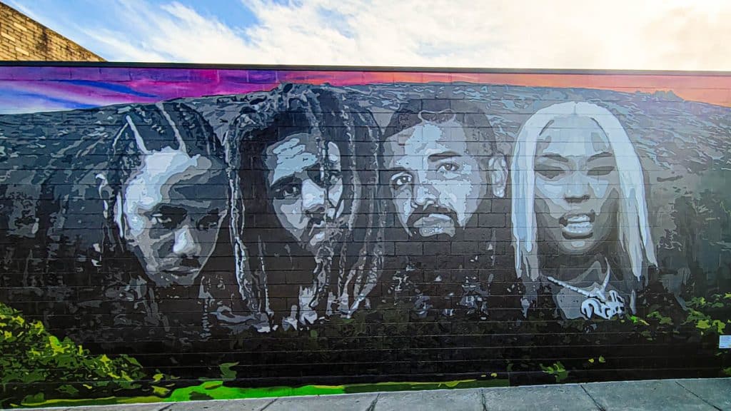 mural of j cole Kendrick Lamar, Drake, J. Cole, and Nicki Minaj
