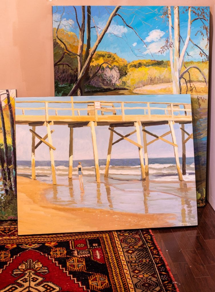 Painting a beach pier