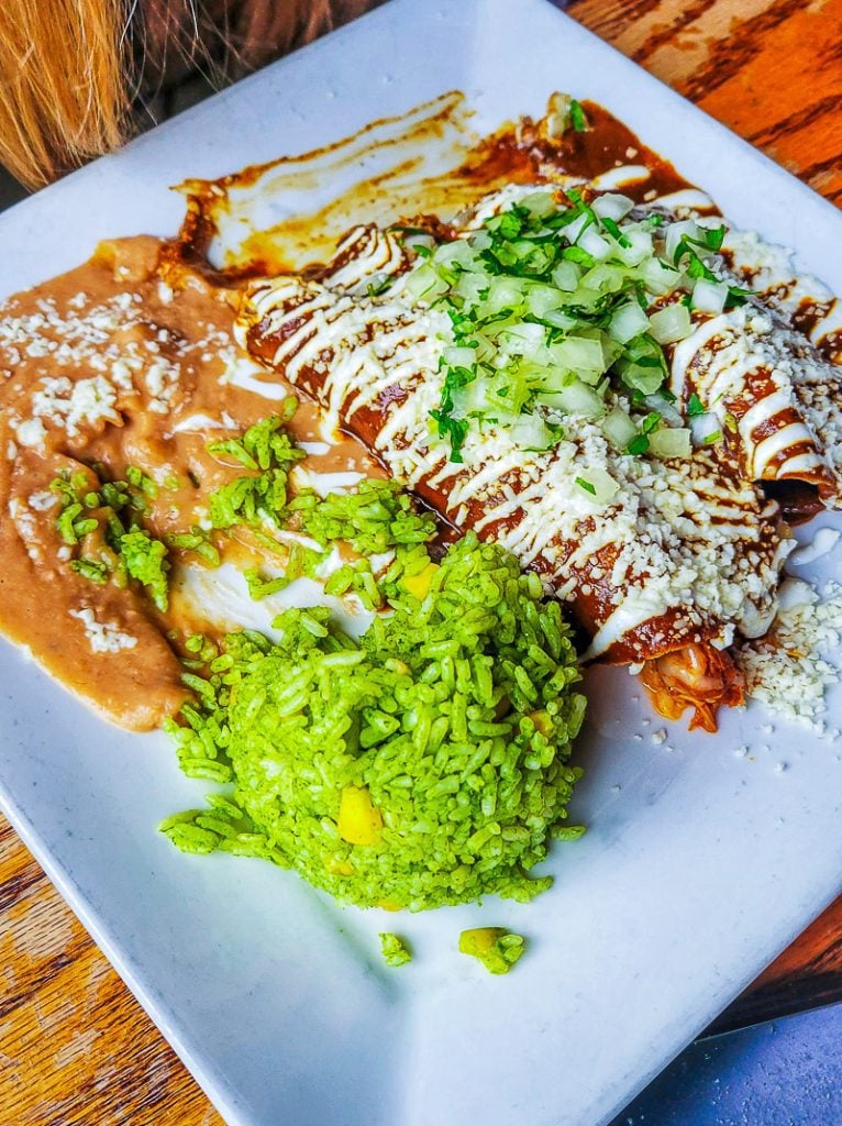 Plate of Mexican food