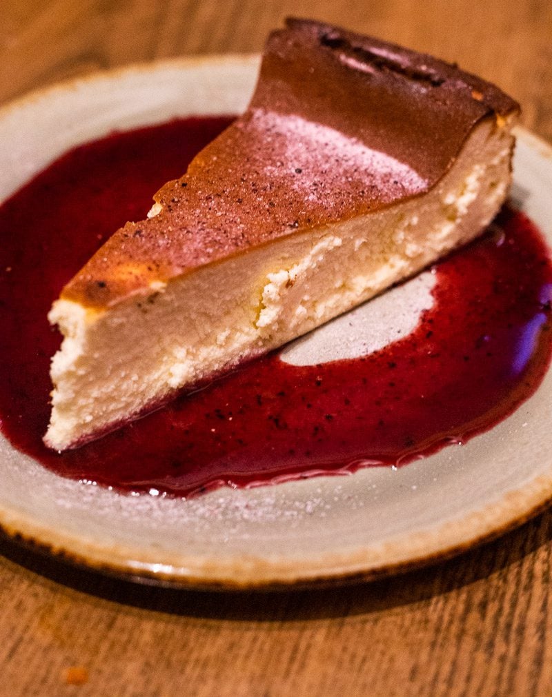 Slice of cheesecake on a plate