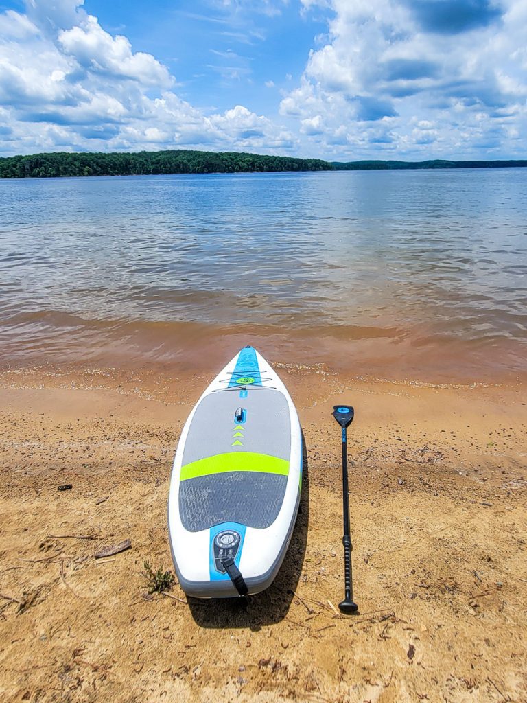 Paddle board on a lake