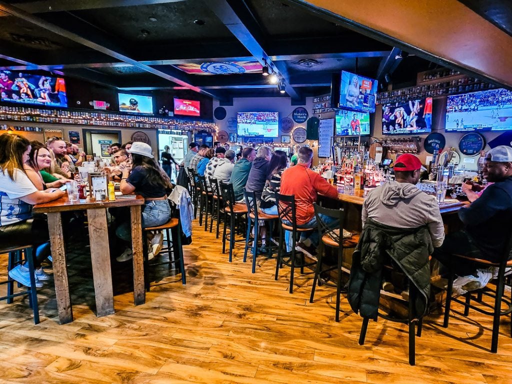 People sitting at a sports bar