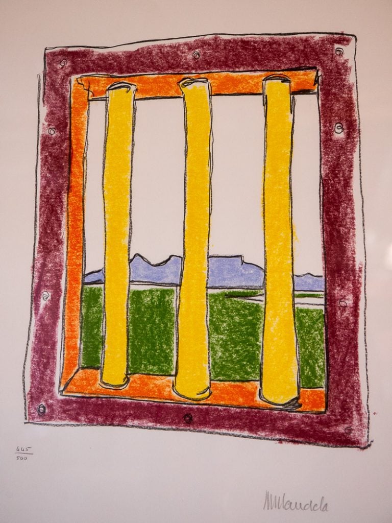 Drawing of a prison cell view