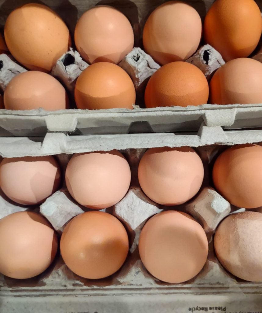 Eggs for sale at a farmers market