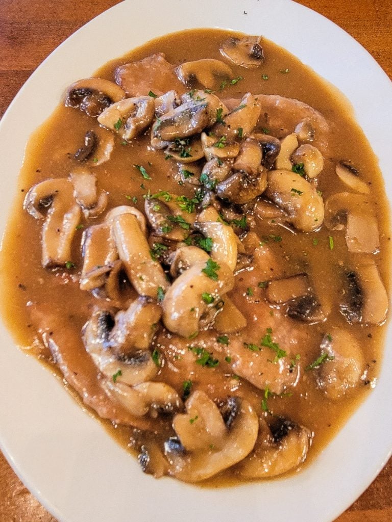 Veal Marsala on a plate