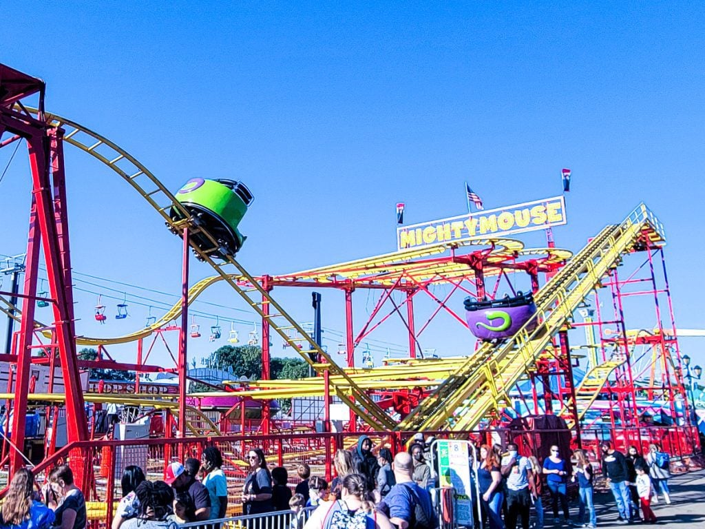 Mini roller coaster at a festival