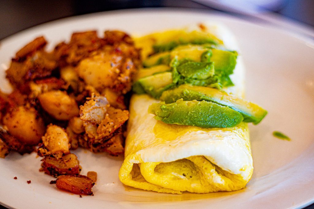 omelet and potato hash