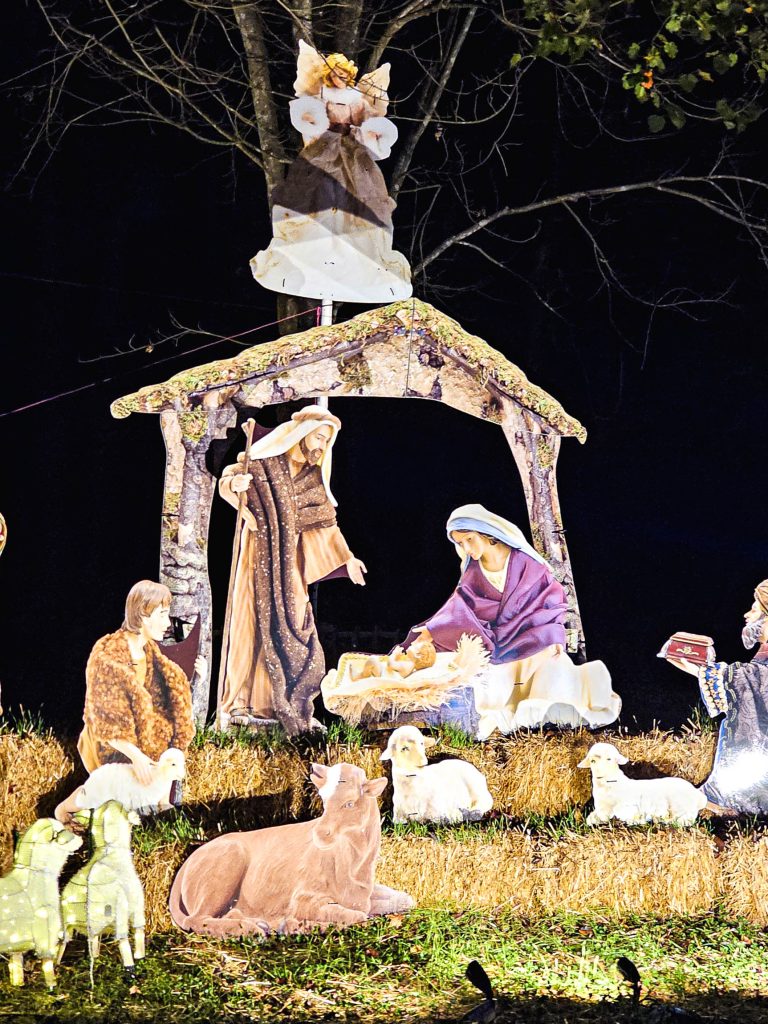 illuminated nativity scene