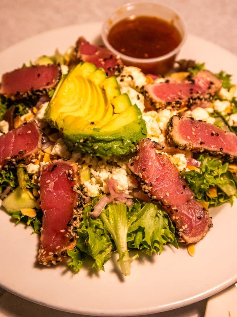Tuna salad on a plate.