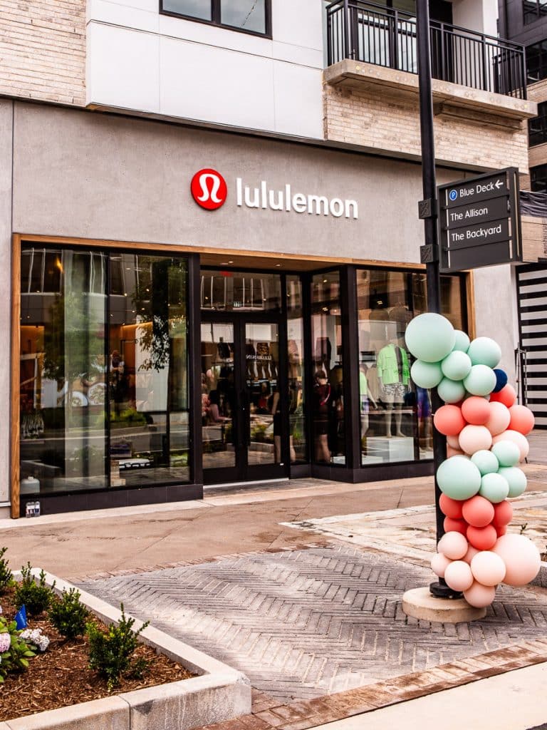 Exterior of a Lululemon store.