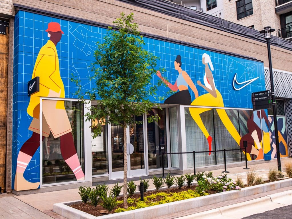 Exterior of a Nike store.