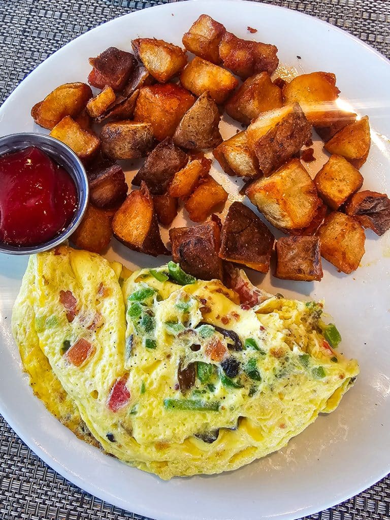 Omelet with potatoes.