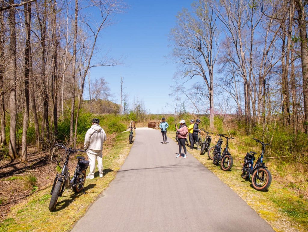 bikers on greenway trail