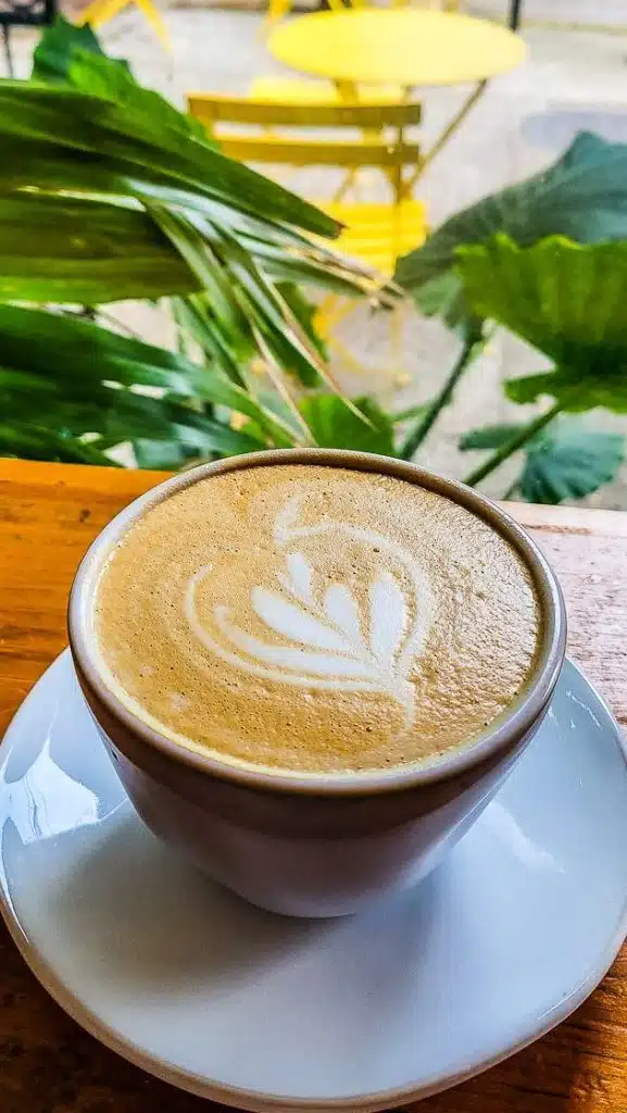 Cup of coffee ina white mug - Idle Hour Coffee Shop, Raleigh