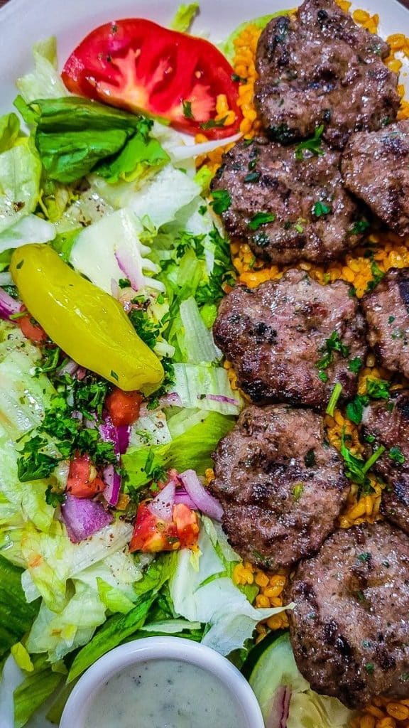 Turkish meat and salad.