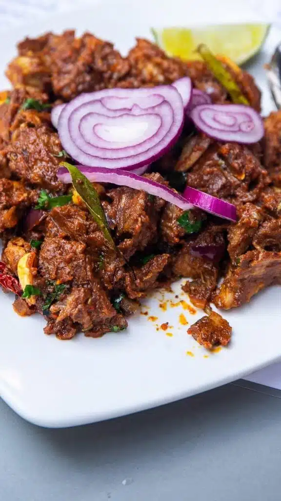 Indian curry meal on a plate.