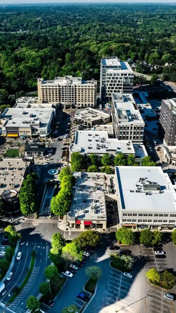 aerial view of north hills