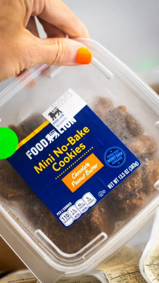 container full of cookies