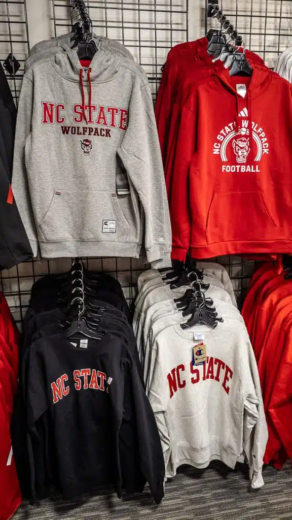 NC State University hoodies.