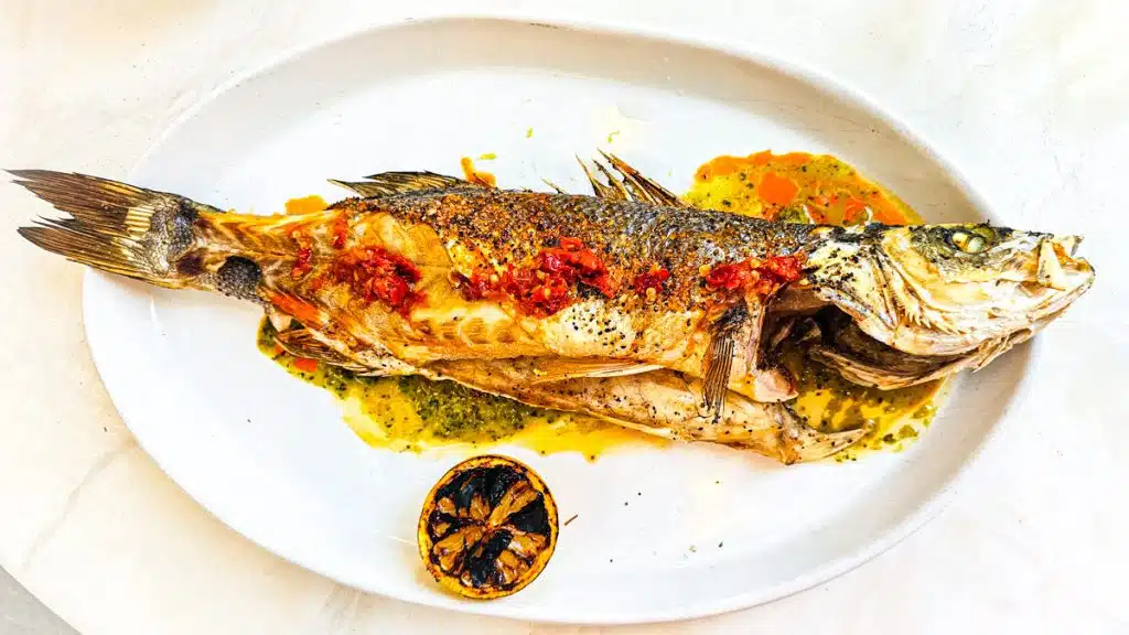 grilled branzino