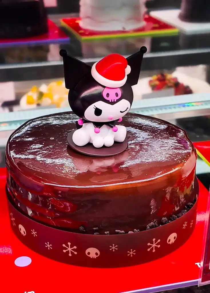 chocolate cake with japenese character on top