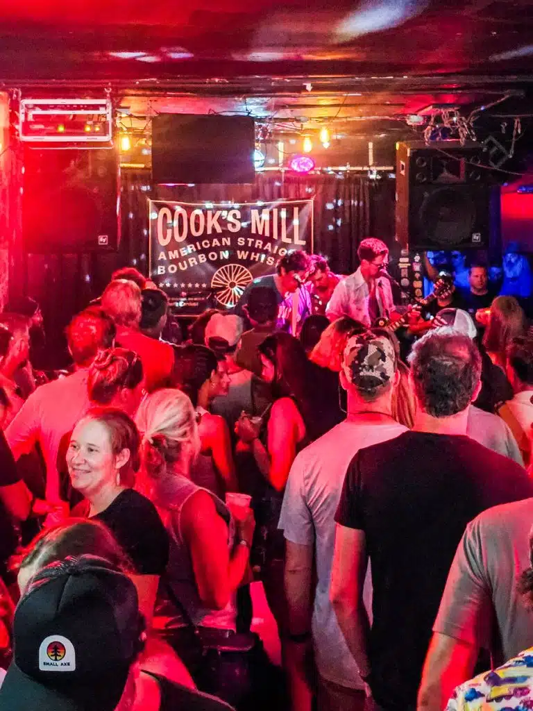 crowds in slims bar during hopscotch