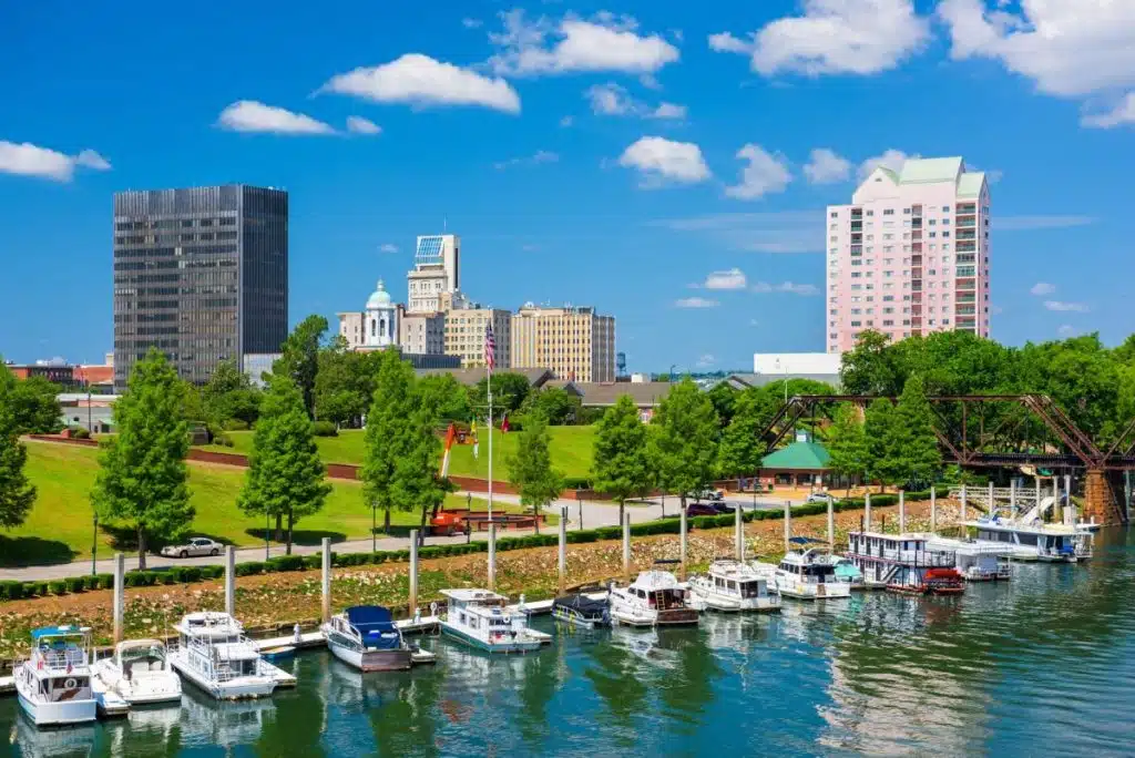 skyline on savannah river at st augusta georgia