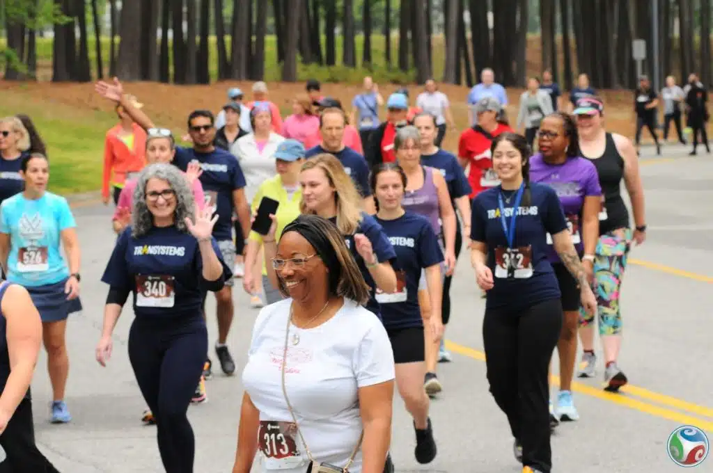 group of people walking the course for reach rally run