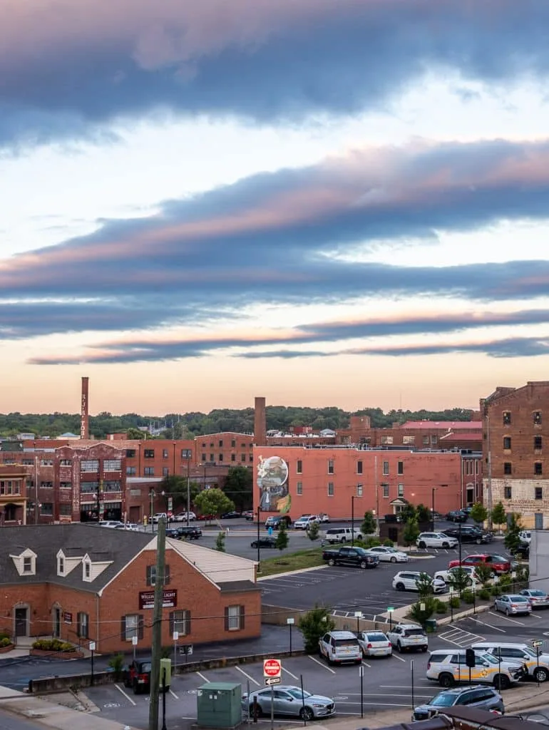 views of danville from bee hotel rooftop