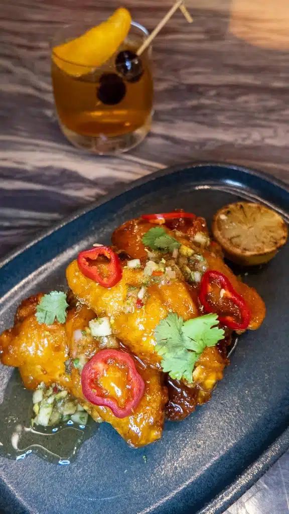 chickenn wings and old fashioned at ramsay's kitchen danville