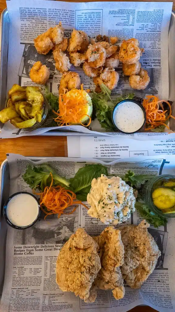 calabash shrimp and deep fried chicken gluten free at king cropp