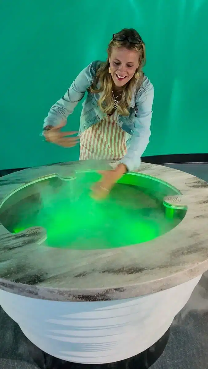 woman with water vapor experiment danville science center