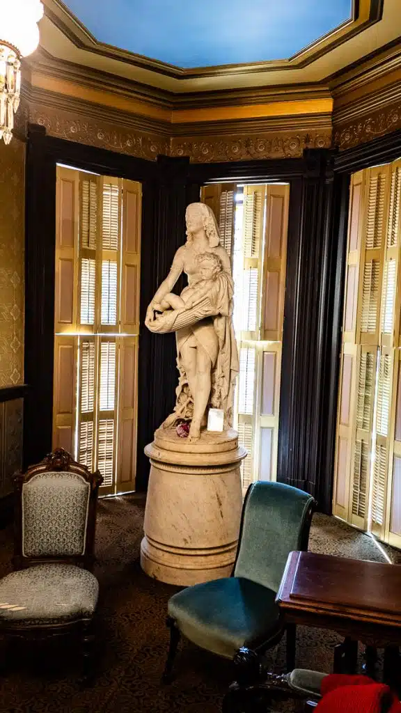 marble statue in home in historic homes on millionaire row danville