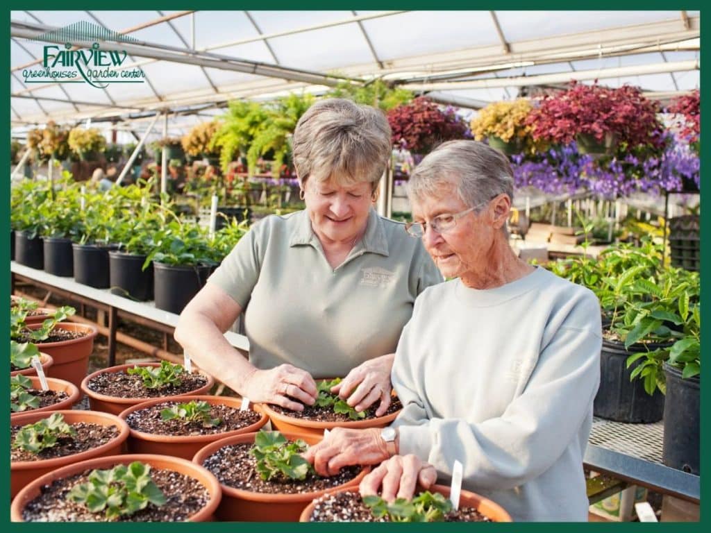 mother and daughter in nursery at fairview gardens