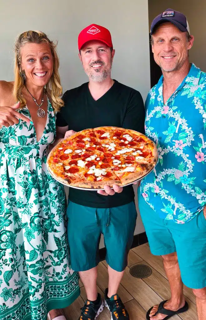 with michael and mikey's special pizza at mikey's pizzeria