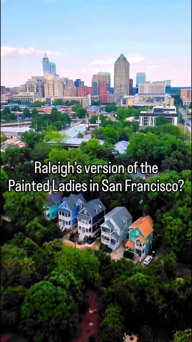 Is this Raleigh's version of the Painted Ladies in San Francisco? 

Spotted flying my drone over Boylan Heights towards downtown Raleigh. What do you think? Some resemblance? 

Bonus points if you guess the street? 

#ThisIsRaleigh #raleighskyline #boylanheights #raleighdowntown #downtownraleighnc #raleighdronephotographer #raleighvideographer #visitraleigh #RaleighNC