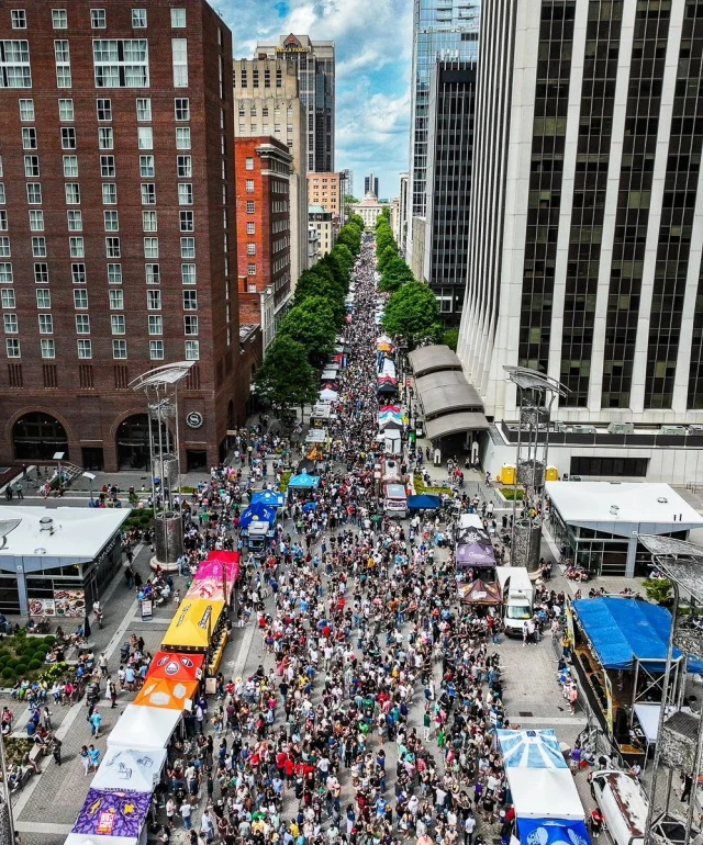 Brewgaloo from my drone. 55,000+ people attend what is now the biggest craft beer festival in the USA. 

Over 100 local North Carolina breweries + local food trucks + local bands + local vendors lined Fayetteville Street in downtown Raleigh.

Well done @shoplocalraleigh and @brewgalooraleigh for hosting a fantastic event. 

Where you one of the 55,000? 

See y'all next year 🍻

#ThisIsRaleigh #brewgaloo #raleighevents #Raleighbreweries #ncbreweries #ncbeer #visitraleigh #raleighdowntown